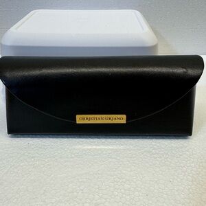 Christian Siriano Eyeglass Case Hard Shell Leather‎ Magnetic Closure Carrier EUC